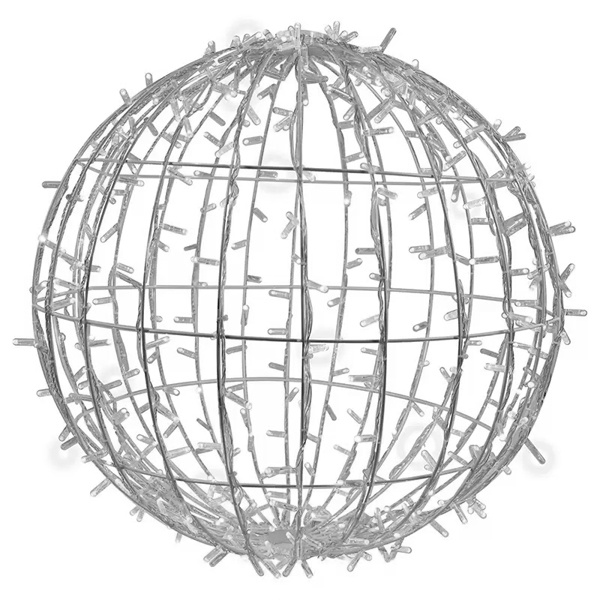 Шар светодиодный диаметр 50см 200LED 230V IP65 теплый белый цвет с эффектом мерцания