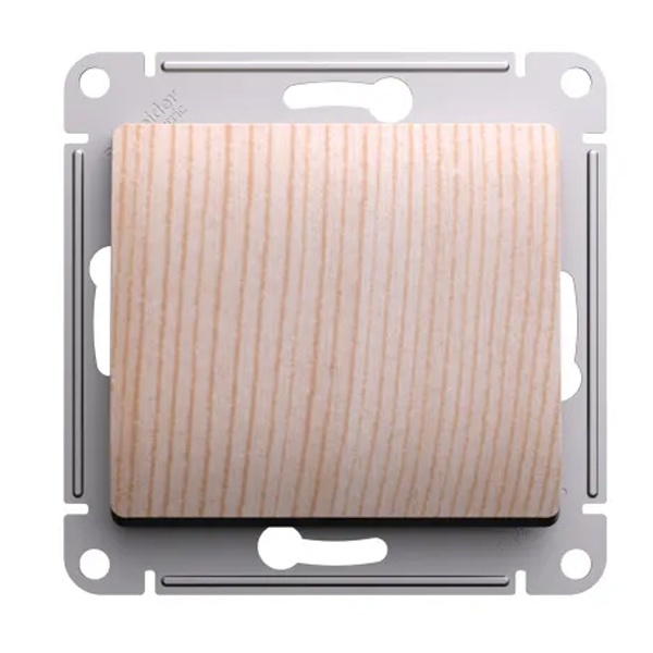 Одноклавишный выключатель SE Glossa 10A механизм, дерево сосна