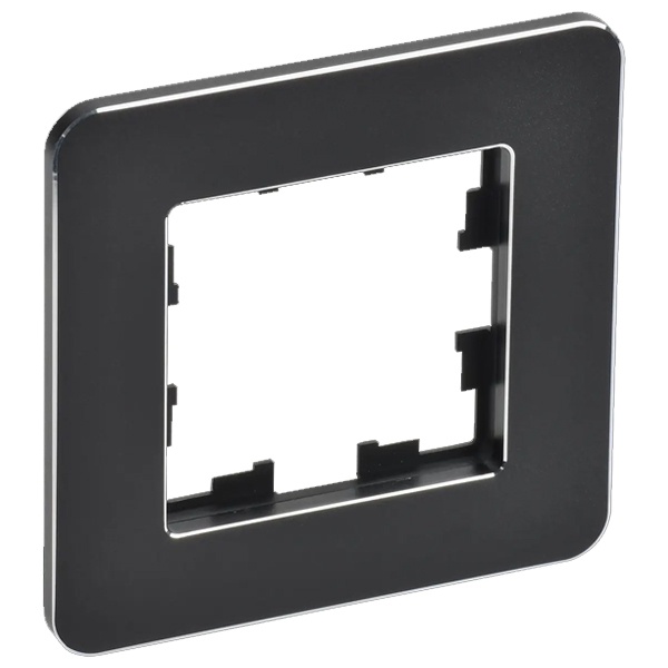 Рамка на 1 пост ИЭК BRITE металл черный матовый RE (РУ-1-1-Бр)