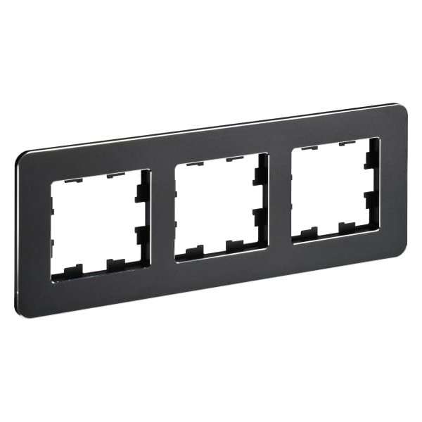 Рамка на 3 поста ИЭК BRITE металл черный матовый RE (РУ-3-1-Бр)