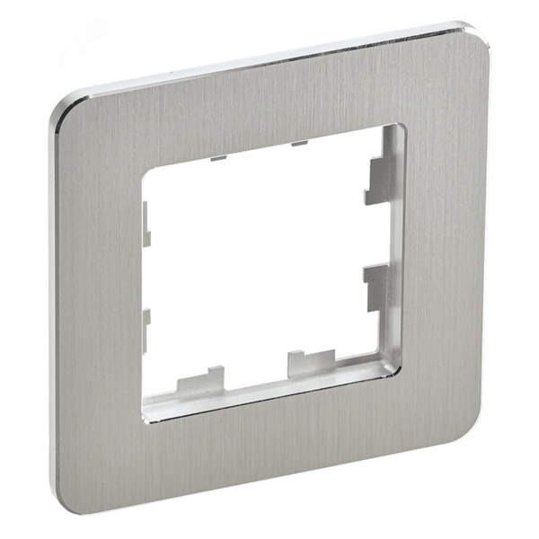 Рамка на 1 пост ИЭК BRITE металл алюминий матовый шероховатый RE AL (РУ-1-1-Бр)