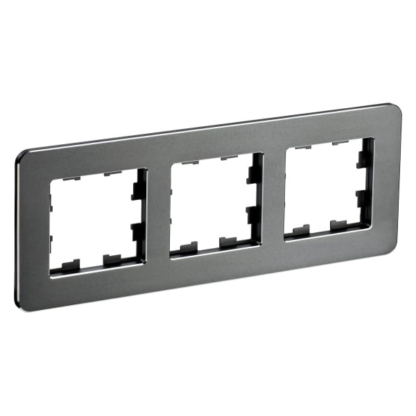 Рамка на 3 поста ИЭК BRITE металл титан матовый RE (РУ-3-1-Бр)