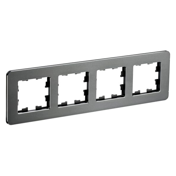 Рамка на 4 поста ИЭК BRITE металл титан матовый RE (РУ-4-1-Бр)