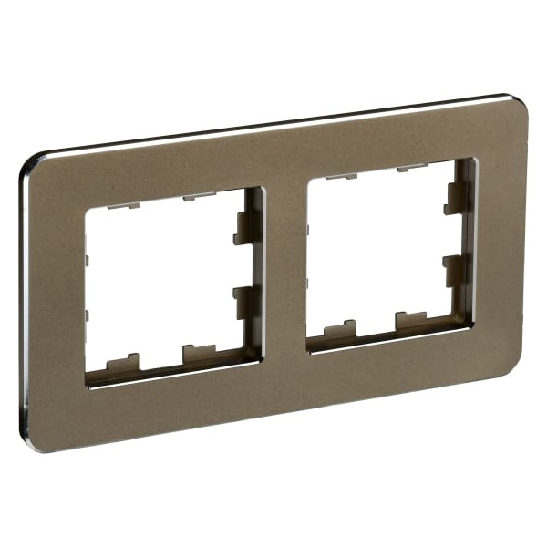Рамка на 2 поста ИЭК BRITE металл латунь матовый RE (РУ-2-1-Бр)