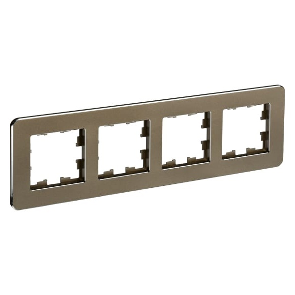 Рамка на 4 поста ИЭК BRITE металл латунь матовый RE (РУ-4-1-Бр)