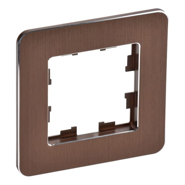 Рамка на 1 пост ИЭК BRITE металл коричневый матовый шероховатый RE AL (РУ-1-1-Бр)
