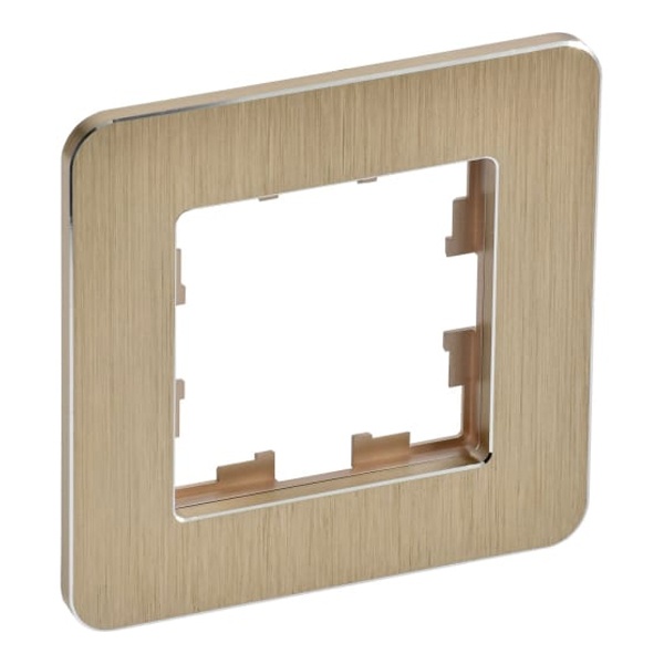 Рамка на 1 пост ИЭК BRITE металл шампань матовый шероховатый RE AL (РУ-1-1-Бр)