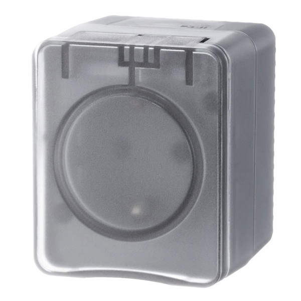 Розетка SE AtlasDesign 2П+3 со шторками открытой установки Profi54 16А 250В IP54 серый