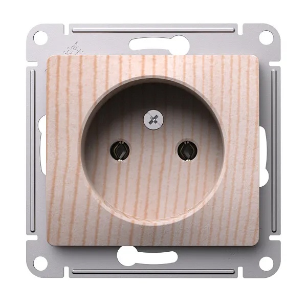 Розетка без заземления SE Glossa 16А механизм, дерево сосна
