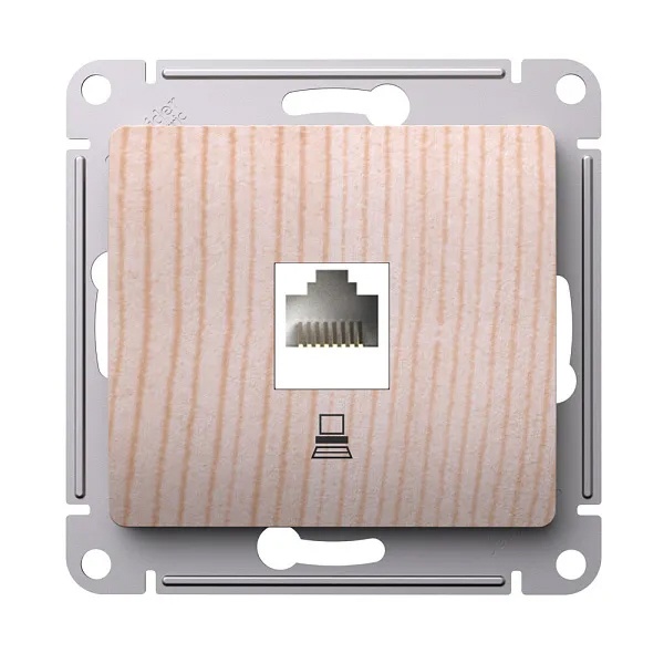 Розетка компьютерная SE Glossa RJ45 кат.5E механизм, дерево сосна