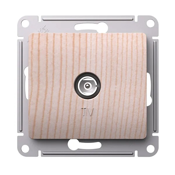 TV Розетка простая SE Glossa механизм, дерево сосна