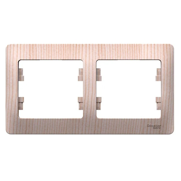 Рамка 2-постовая SE Glossa, горизонтальная, дерево сосна