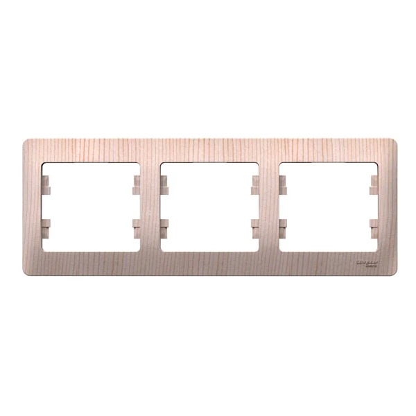 Рамка 3-постовая SE Glossa, горизонтальная, дерево сосна