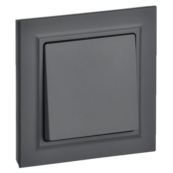 Выключатель 1-клавишный ИЭК BRITE 10А в сборе графит (ВСР10-1-0-БрГ)