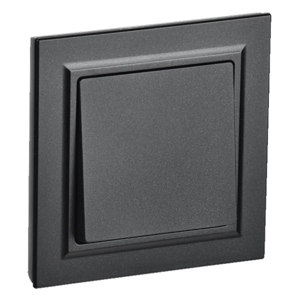 Выключатель 1-клавишный ИЭК BRITE 10А в сборе черный (ВСР10-1-0-БрЧ)