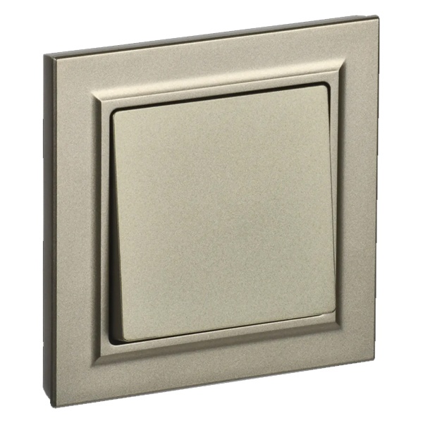 Выключатель 1-клавишный ИЭК BRITE 10А в сборе шампань (ВСР10-1-0-БрШ)