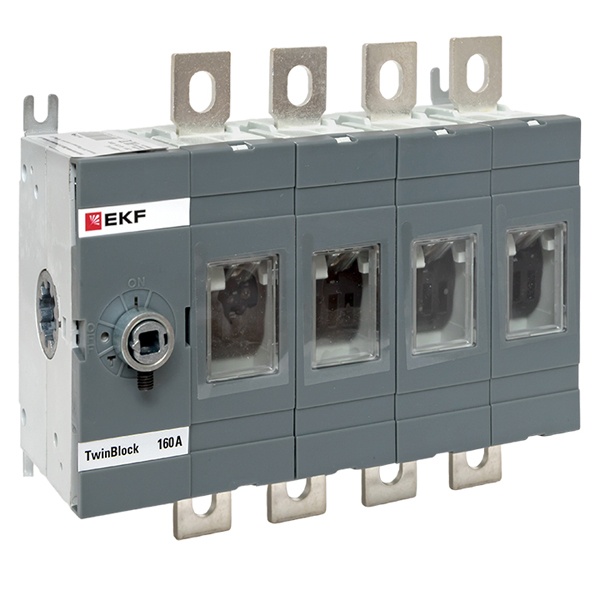 Рубильник EKF PROxima TwinBlock 160A 4P без рукоятки управления (выключатель нагрузки)