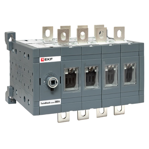 Рубильник EKF PROxima TwinBlock 200A 4P реверсивный без рукоятки управления (выключатель нагрузки)