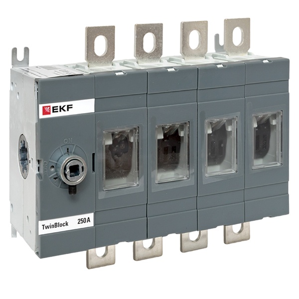 Рубильник EKF PROxima TwinBlock 250A 4P без рукоятки управления (выключатель нагрузки)