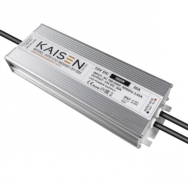 Блок питания для светодиодной ленты Kaisen 360W 24V IP67 0-15A 257x90x40 mm