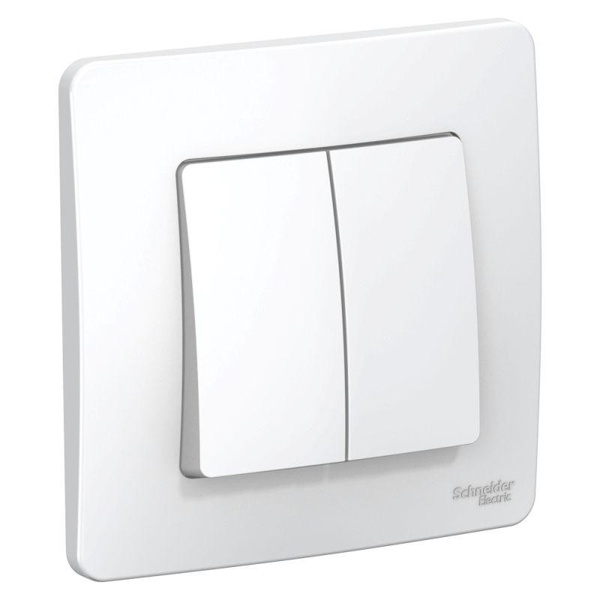 Переключатель 2-клавишный SE Blanca с/у 10A 250В белый
