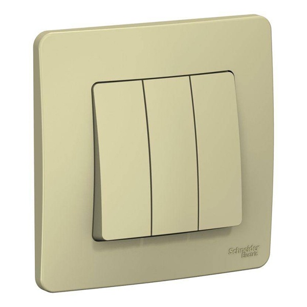 Выключатель 3-клавишный SE Blanca с/у 10A 250В бежевый