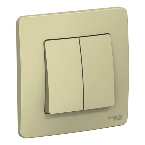 Переключатель 2-клавишный SE Blanca с/у 10A 250В бежевый