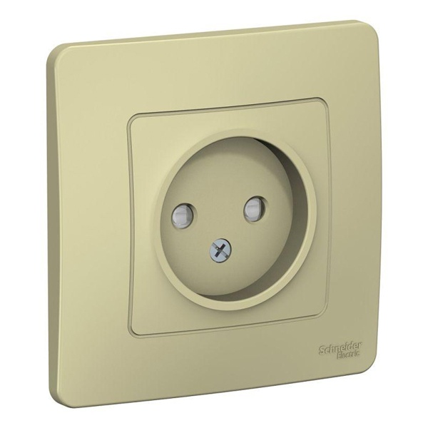 Розетка без заземления SE Blanca 2Р со шторками 16А, 250В с/у бежевый