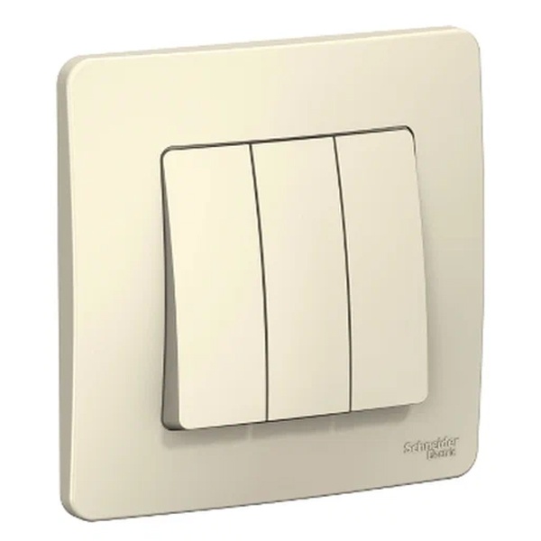Выключатель 3-клавишный SE Blanca с/у 10A 250В молочный