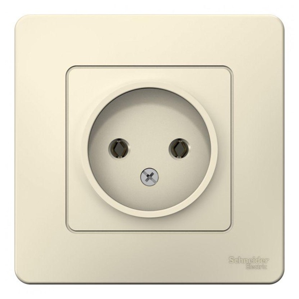 Розетка без заземления SE Blanca 2Р без шторок 16А, 250В с/у молочный