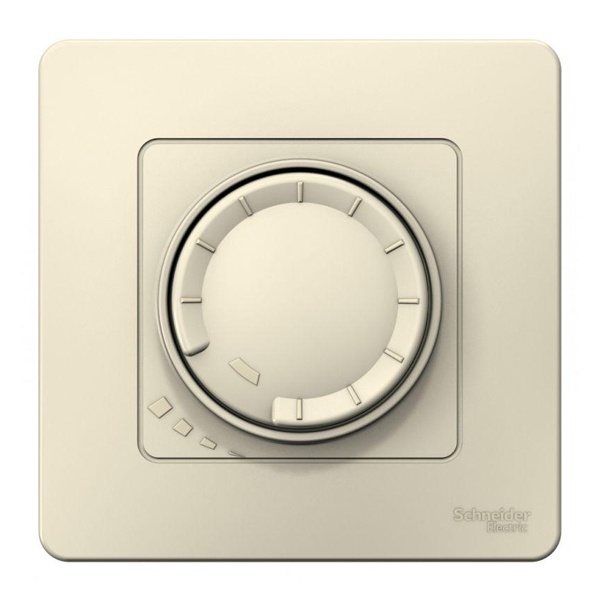 Светорегулятор SE Blanca (диммер) поворотно-нажимной универсальный, 400Вт с/у молочный