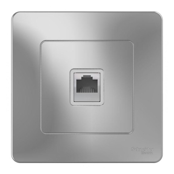 Розетка компьютерная SE Blanca RJ45, категория 5E с/у алюминий