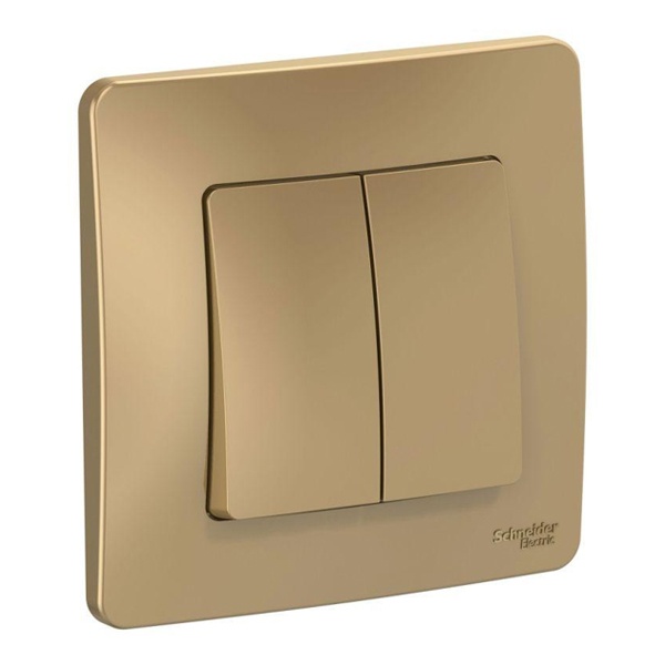 Переключатель 2-клавишный SE Blanca с/у 10A 250В титан