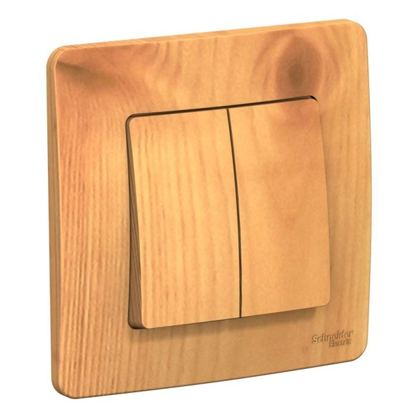 Выключатель 2-клавишный SE Blanca с/у 10A 250В ясень