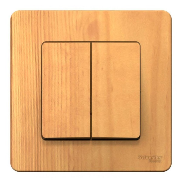 Переключатель 2-клавишный SE Blanca с/у 10A 250В ясень