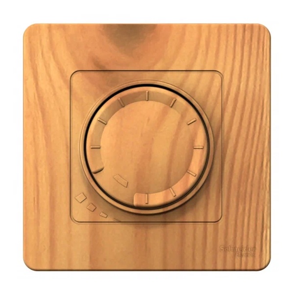 Светорегулятор SE Blanca (диммер) поворотно-нажимной универсальный, 400Вт с/у ясень