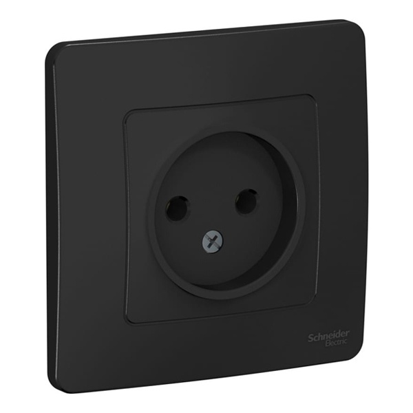 Розетка без заземления SE Blanca 2Р без шторок 16А, 250В с/у антрацит
