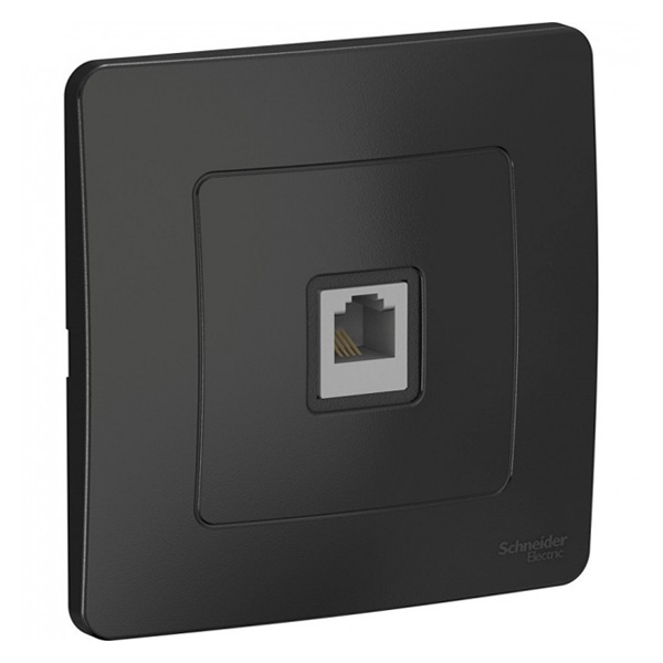 Розетка компьютерная SE Blanca RJ45, категория 5E с/у антрацит