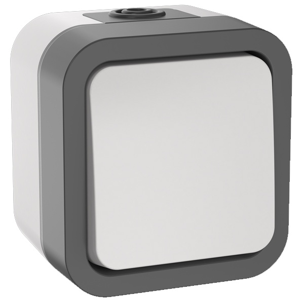 Переключатель 1-клавишный ИЭК TORS TS201 10А IP55 серо-белый