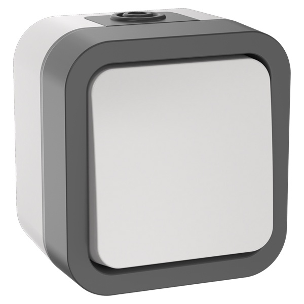 Выключатель двухполюсный 1-клавишный ИЭК TORS TS211 10А IP55 серо-белый