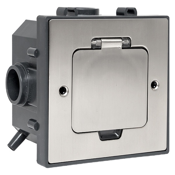 Лючок напольный EKF C-Line 2 под один механизм 45х45 (2 модуля) с напольной коробкой IP44 серый