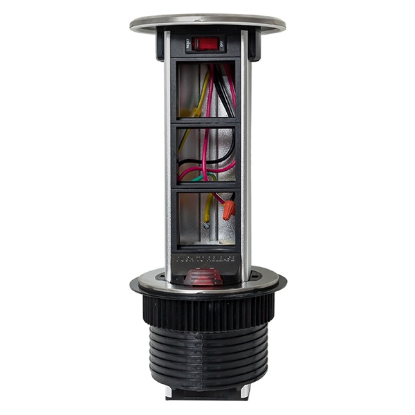 Встраиваемая выдвижная мини-колонна EKF на 6 модулей C-Line металлик