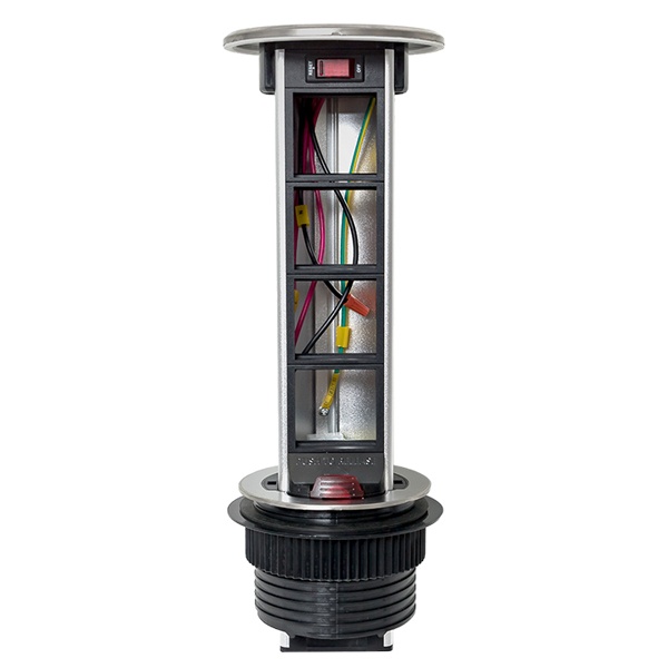 Встраиваемая выдвижная мини-колонна EKF на 8 модулей C-Line металлик