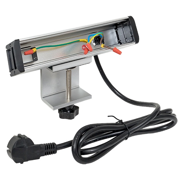 Настольный розеточный блок EKF для крепления к столу на 10 модулей C-Line металлик