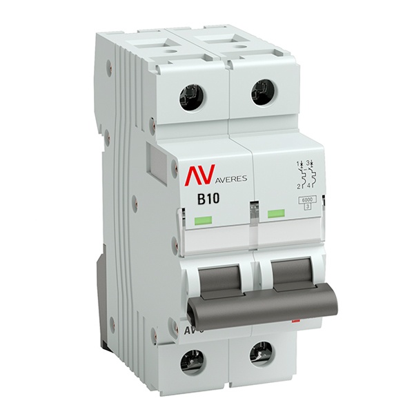 Выключатель автоматический EKF AVERES AV-6 10A (B) 2P однофазный 6kA