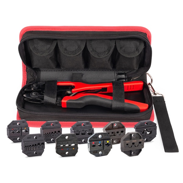 Набор в сумке КВТ CTB+9 QUICK PRO пресс-клещи Кримпер и девять матриц для опрессовки наконечников