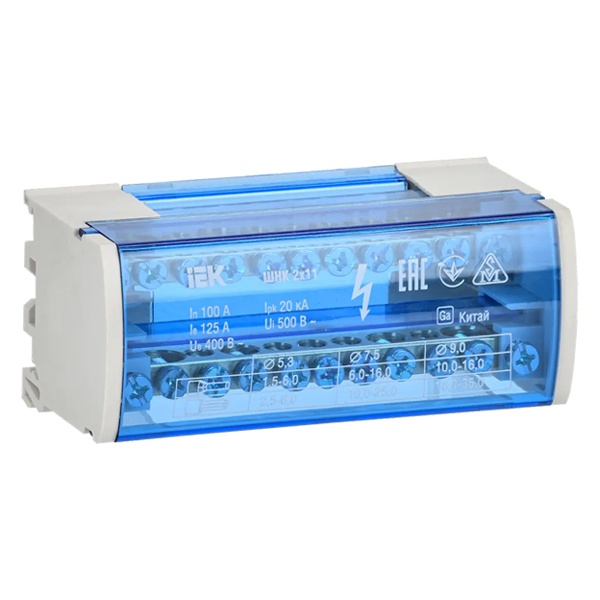 Модульный распределительный блок (кросс-модуль) ИЭК L+PEN 2х11 контактов 125А