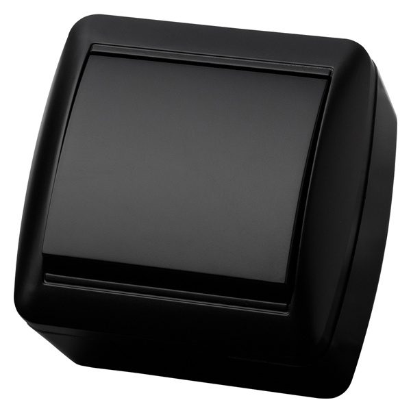 Выключатель одноклавишный TDM открытой установки Селигер 10А IP44 графит