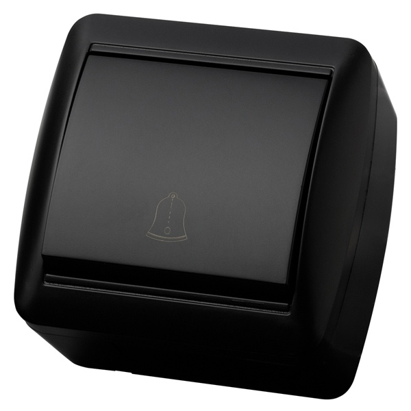 Кнопка звонковая TDM открытой установки Селигер 6А IP44 графит