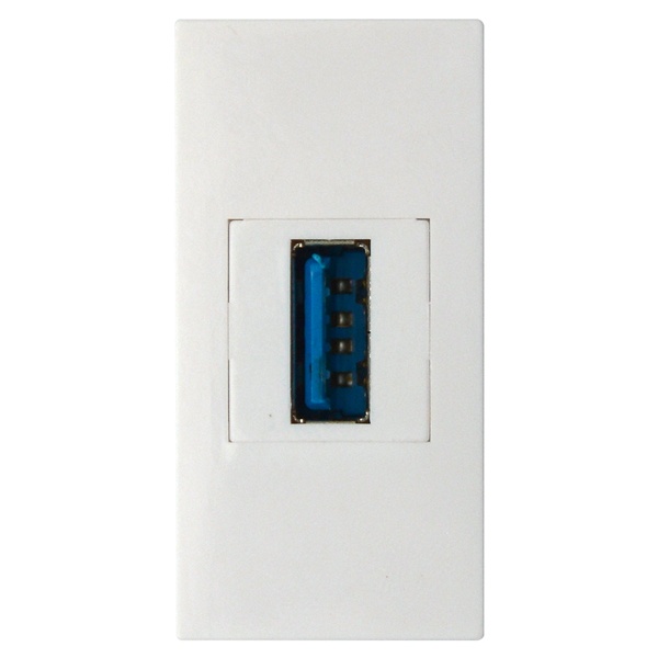 Розетка Donel информационная USB для передачи данных 1модуль 22.5х45мм USB3.0 белый